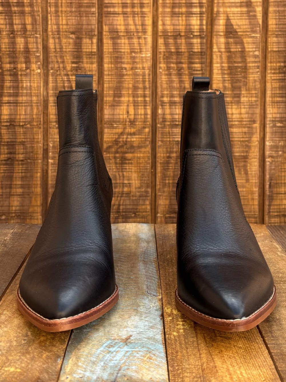 Madewell Chelsea Black Leather Ankle Boots - Picture 5 of 16